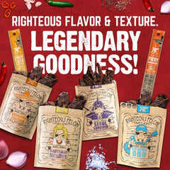 Righteous Felon premium pasture-raised meats for clean snacking.