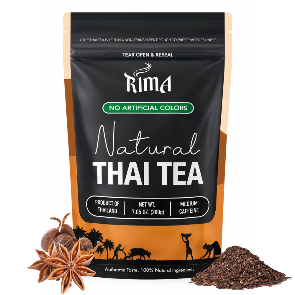 RIMA Authentic Thai Tea Mix 200g package showcasing premium flavor options.