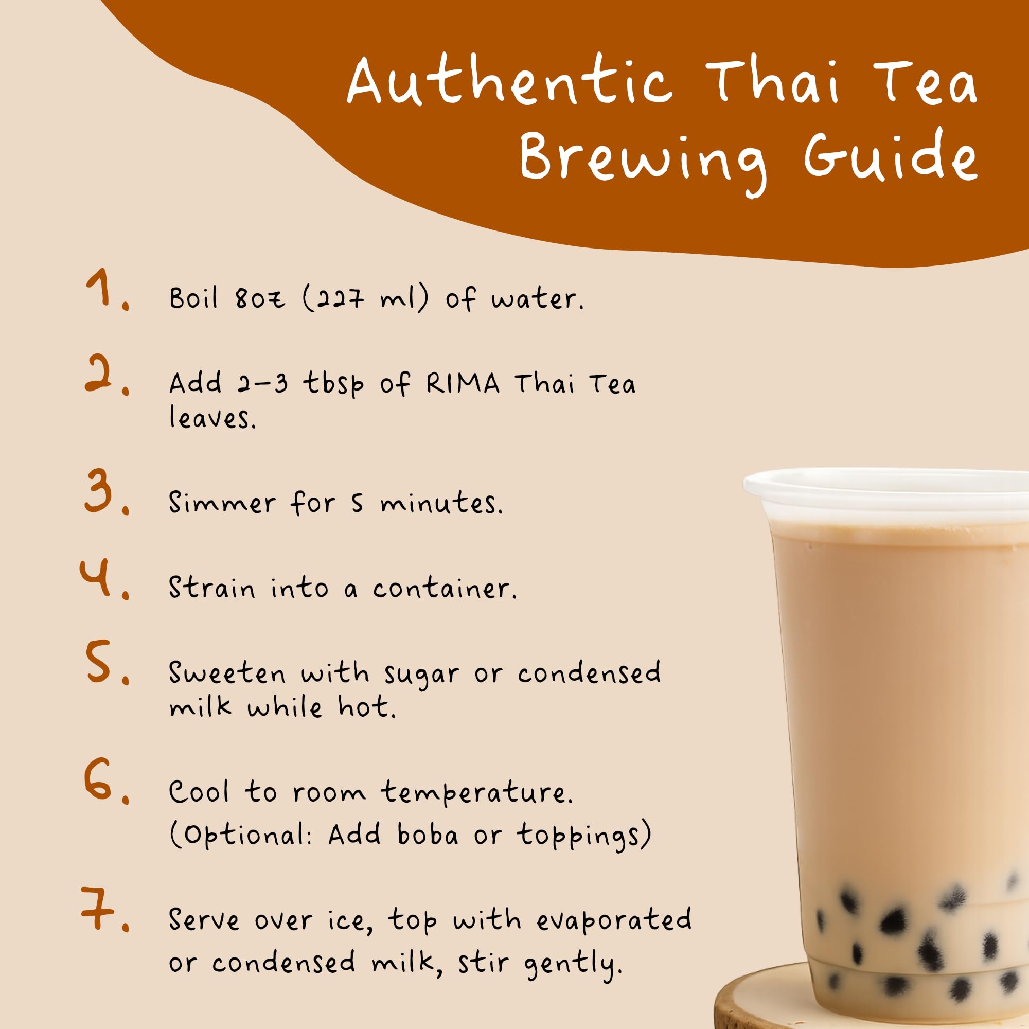 RIMA Thai tea mix used in boba and dessert creations.