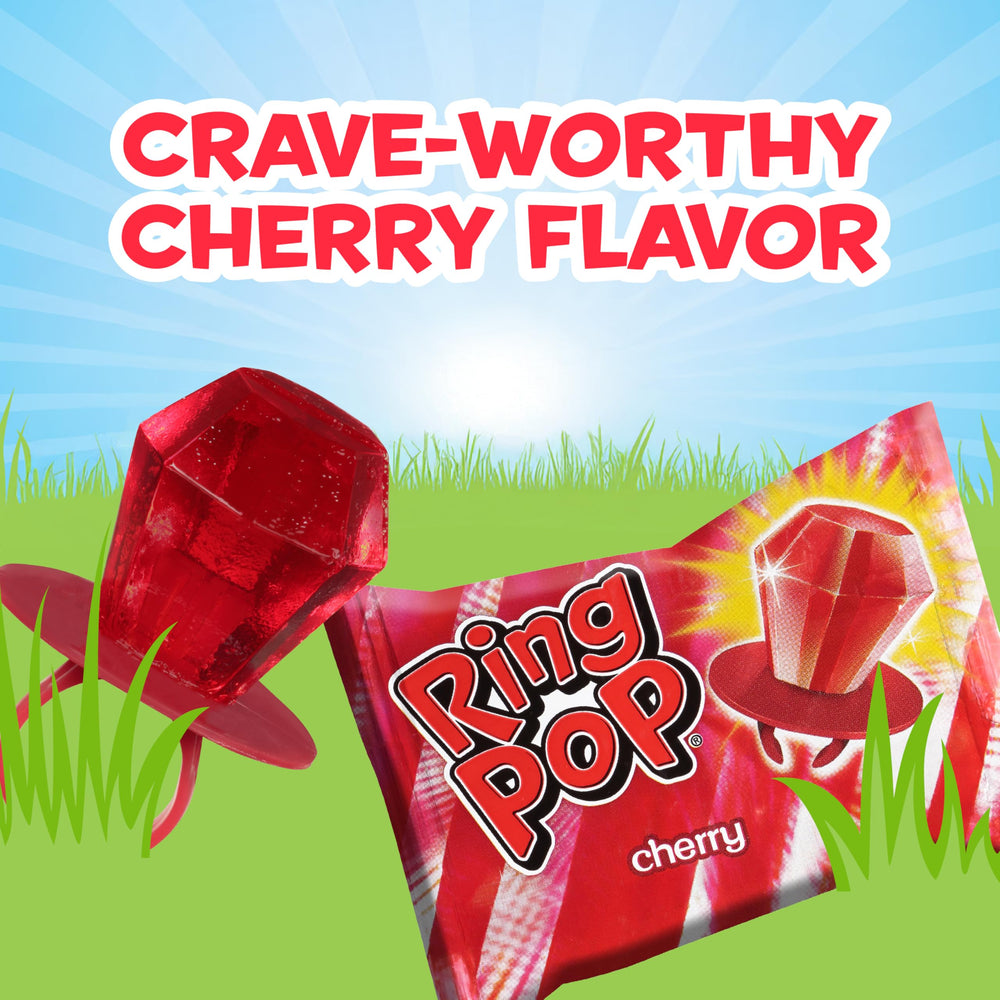 Ring Pop Colorfest Red shelf-stable wraps keep rings fresh for gatherings.