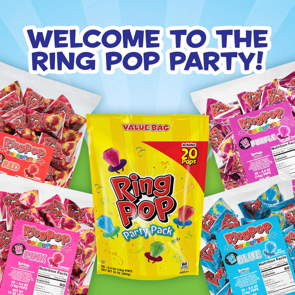 Ring Pop Easter basket filler; bright purple treat for kids.