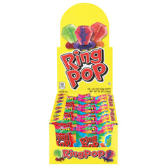 Ring Pop wearable gem-lollipop with strawberry flavor for Halloween fun.