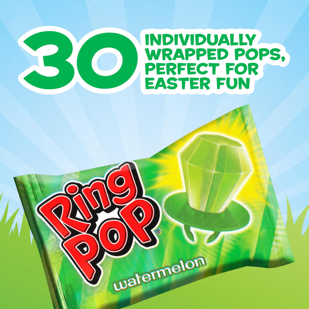 Ring Pop Green Gems: bright green candy gems perfect for Easter baskets and sharing.