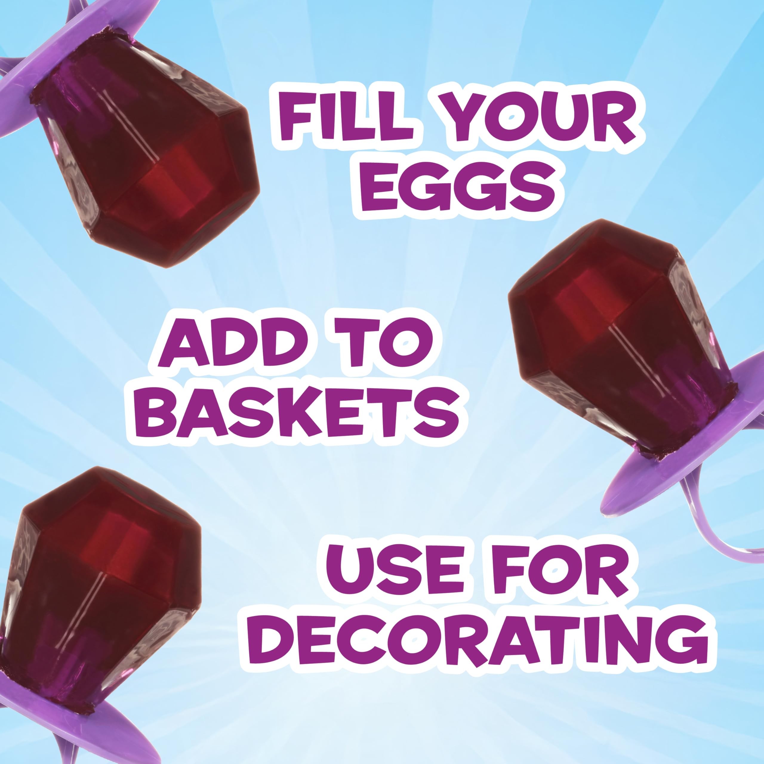 Ring Pop Purple Very Berry lollipops add color to decorations and favors.