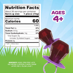 Ring Pop Colorfest Purple ring close-up, wearable candy for kids.
