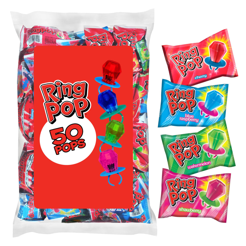 Ring Pop wearable lollipop gem close-up shows colorful flavors, perfect for Easter gifting