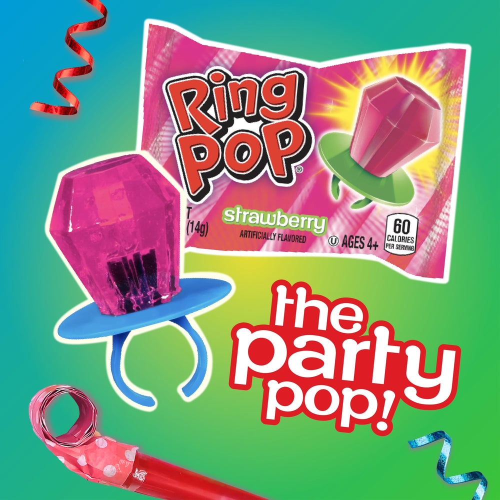 Ring Pop watermelon flavor close-up, family-friendly snack for classrooms.