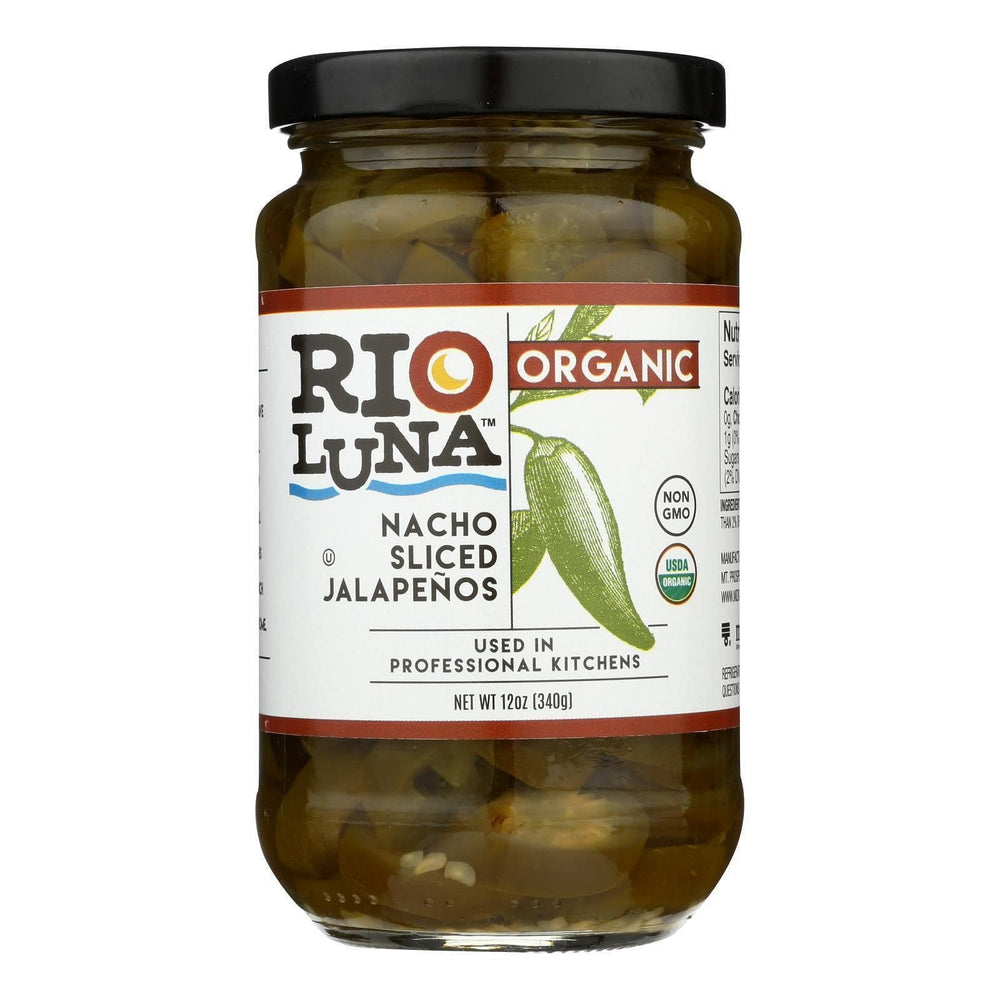 Rio Luna Organic Nacho Sliced Jalapenos for topping nachos with bright heat