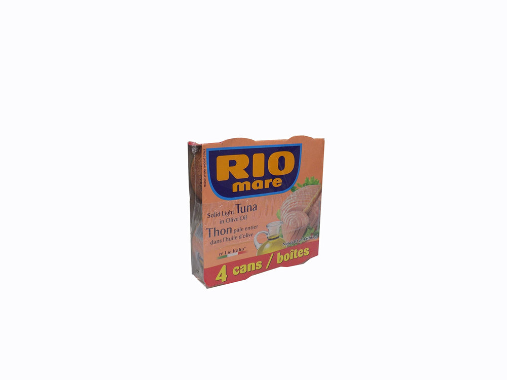 Rio Mare Solid Light Tuna in Olive Oil convenient 6-oz can for on-the-go snacks.