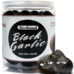 RioRand black garlic 454g jar front view shows ready-to-use cloves.