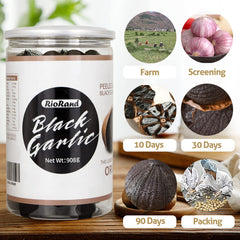 RioRand Black Garlic 90-day fermentation process showcases deep color and sweet aroma.