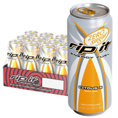 Rip-It Citrus X Zero Sugar 16oz can for an energizing workout boost