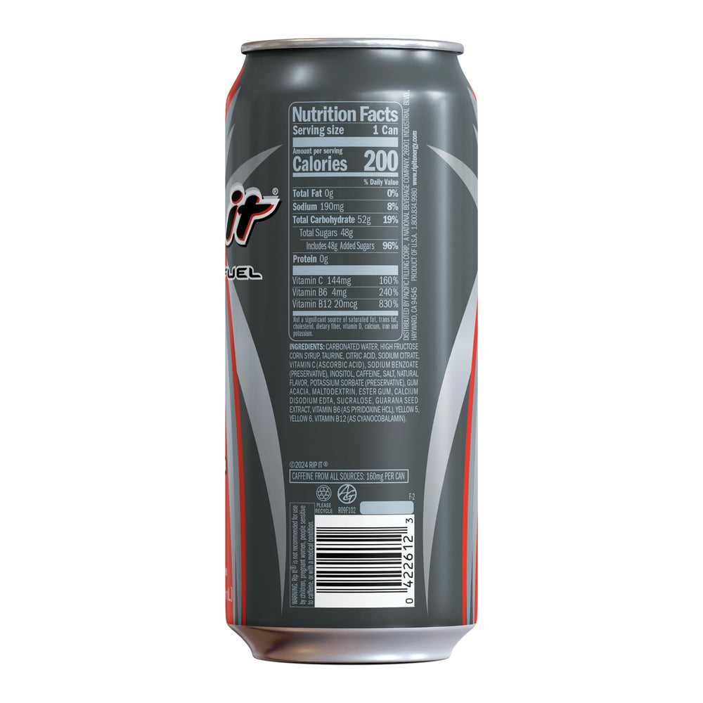 Rip-It Power energy can side view with bold label and caffeine boost