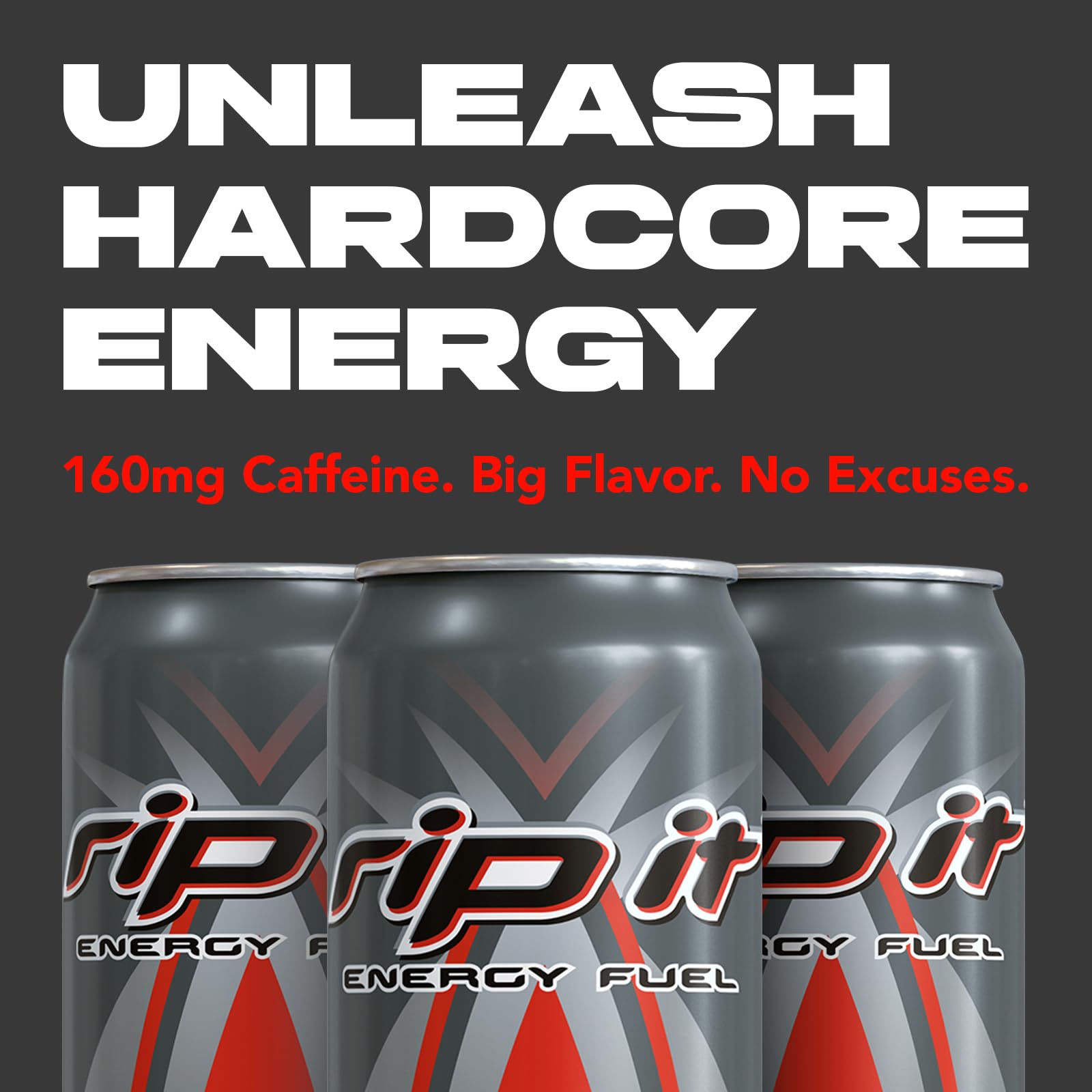 Rip-It Power label closeup emphasizing vitamins and bold citrus notes