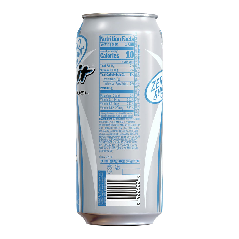 Rip-It Power Zero Sugar 12-pack box fuels you through long shifts.