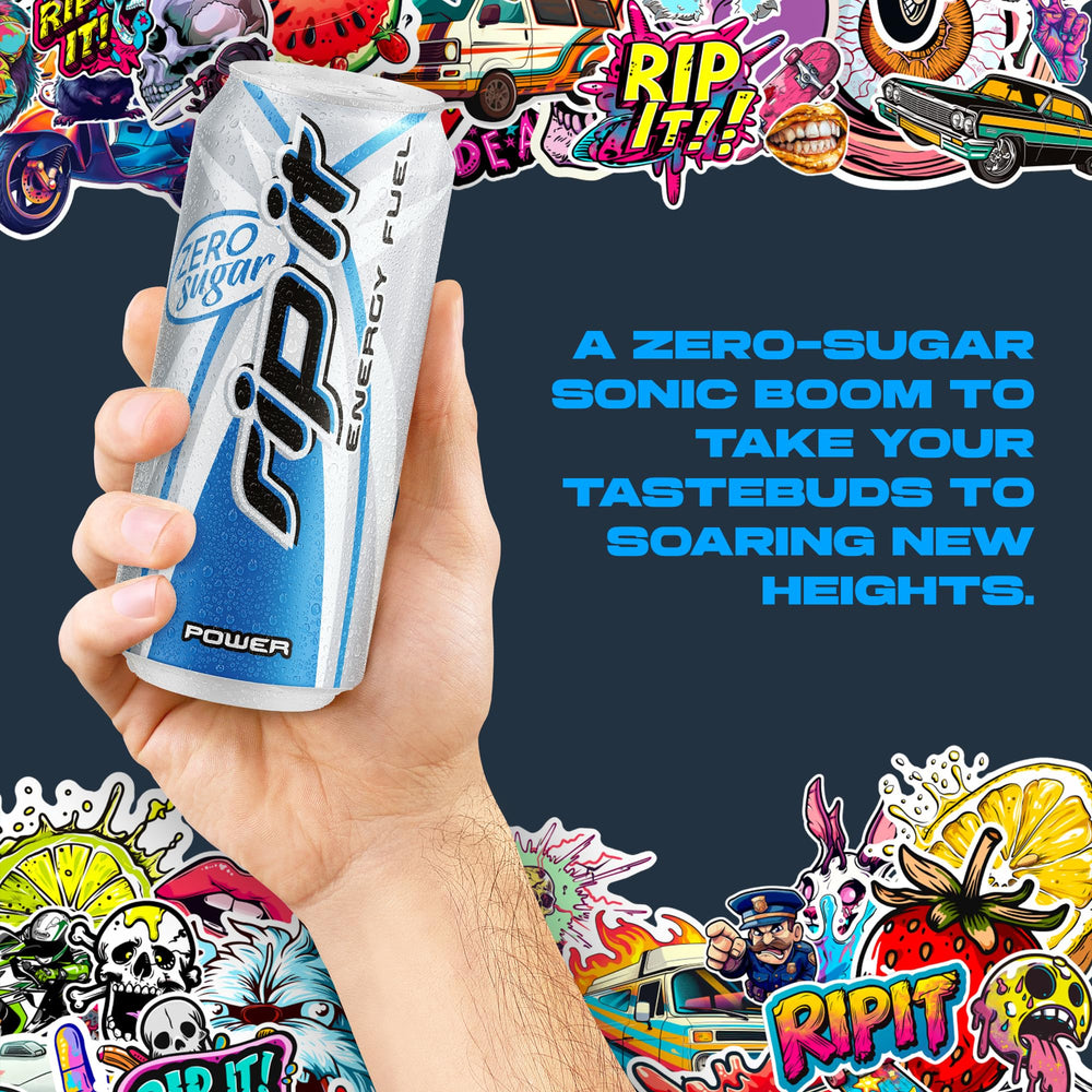 Rip-It Power Zero Sugar gym boost supports focus during workouts.