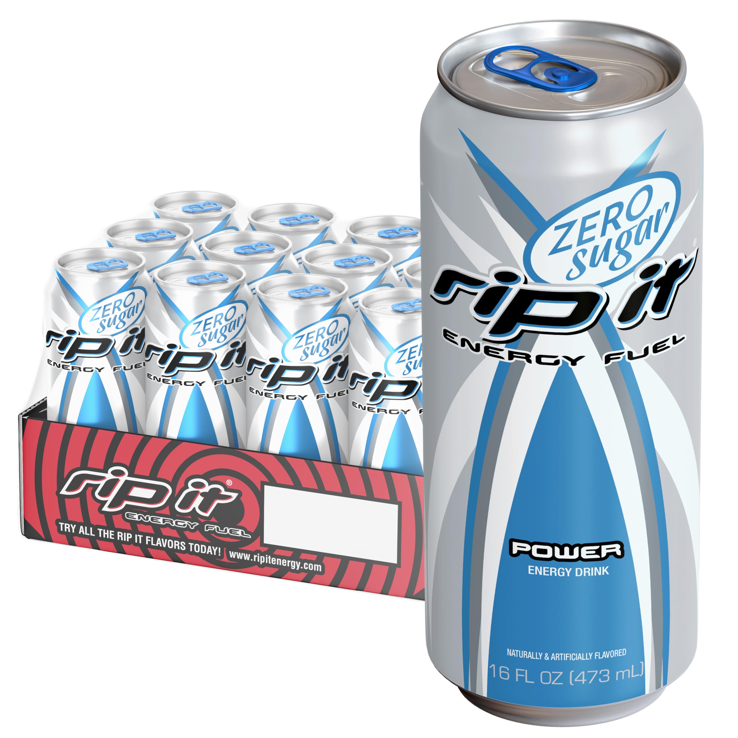 Rip-It Power Zero Sugar sharp citrus can energizes focus without calories.