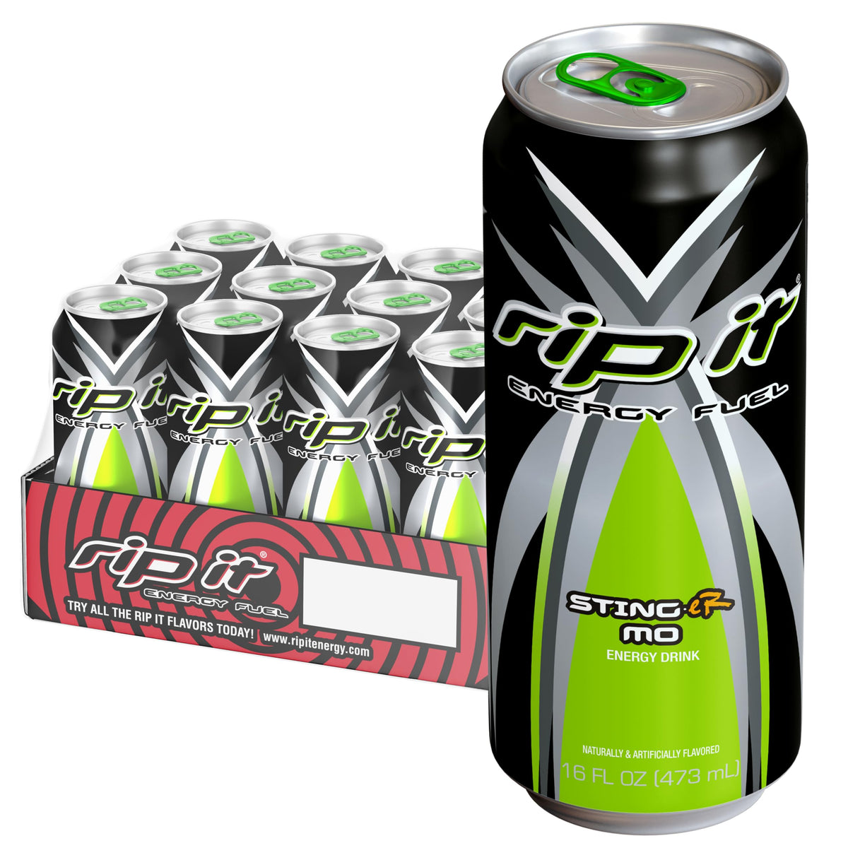 Rip-It Sting-Er Mo tropical fruit can for bold flavor and quick energy