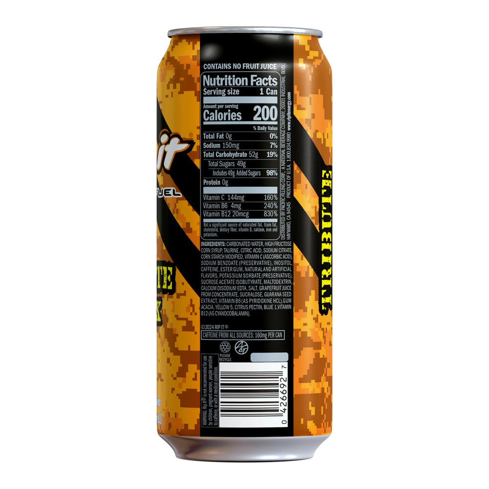 Rip It Tribute CYP-X 12-pack display ready for quick shopping decisions.