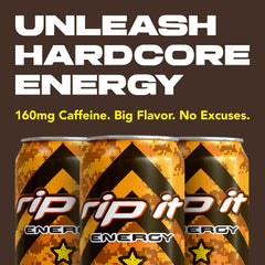Rip It Tribute CYP-X B vitamins label highlights daytime stamina.