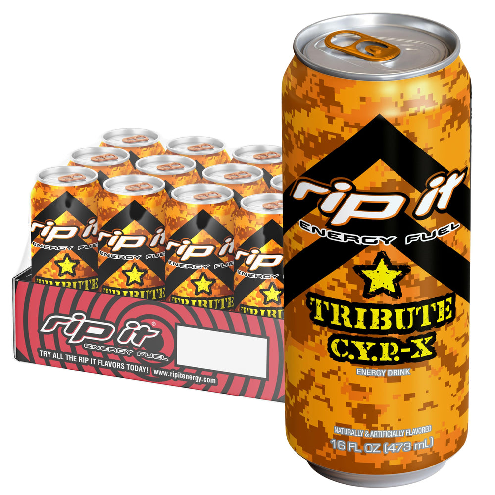Rip It Tribute CYP-X orange creamsicle can closeup with bold flavor and focus hint.