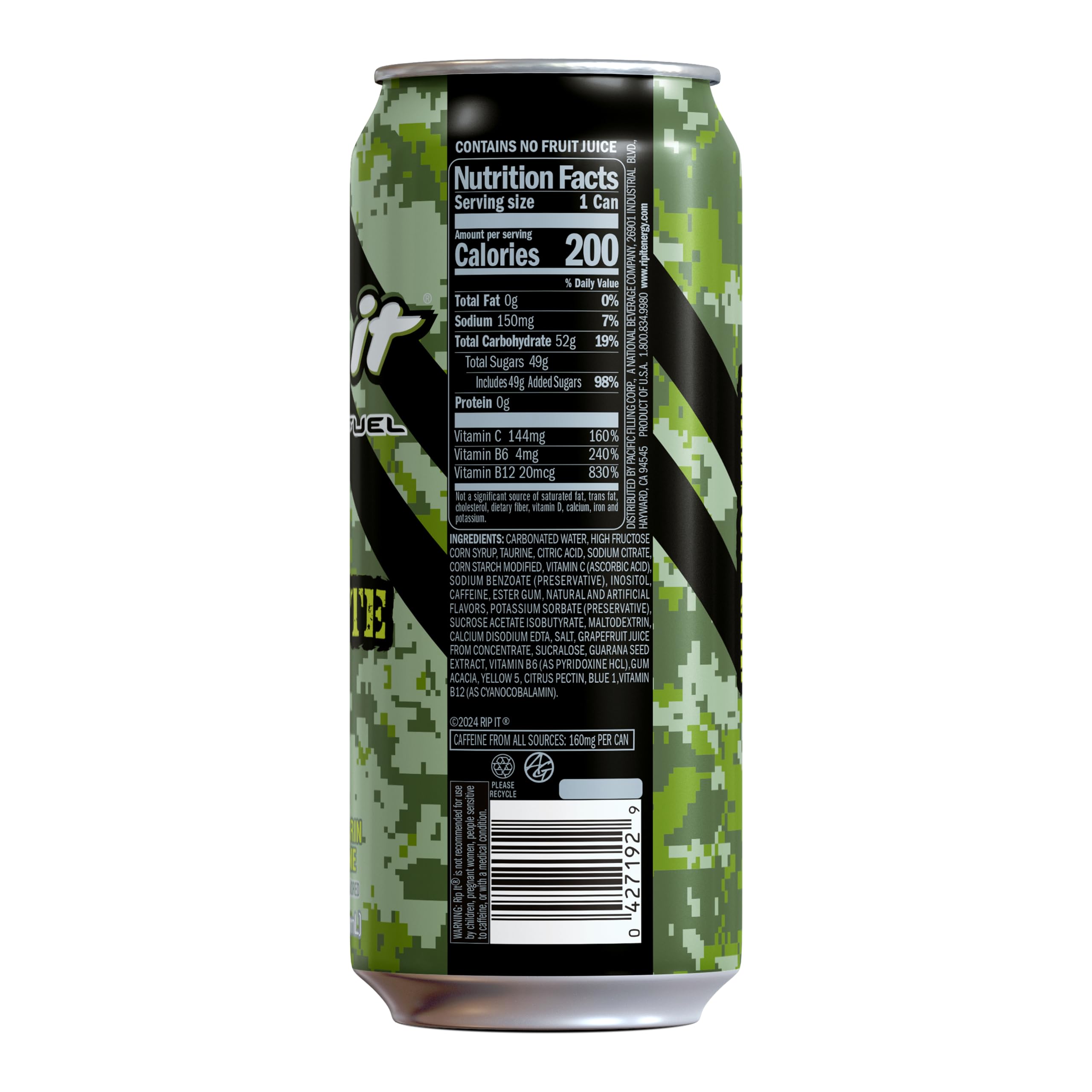 Rip-It Tribute label close-up highlighting mandarin lime notes and branding.