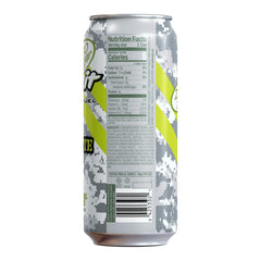 Rip-It Tribute label closeup showing zero sugar formulation.