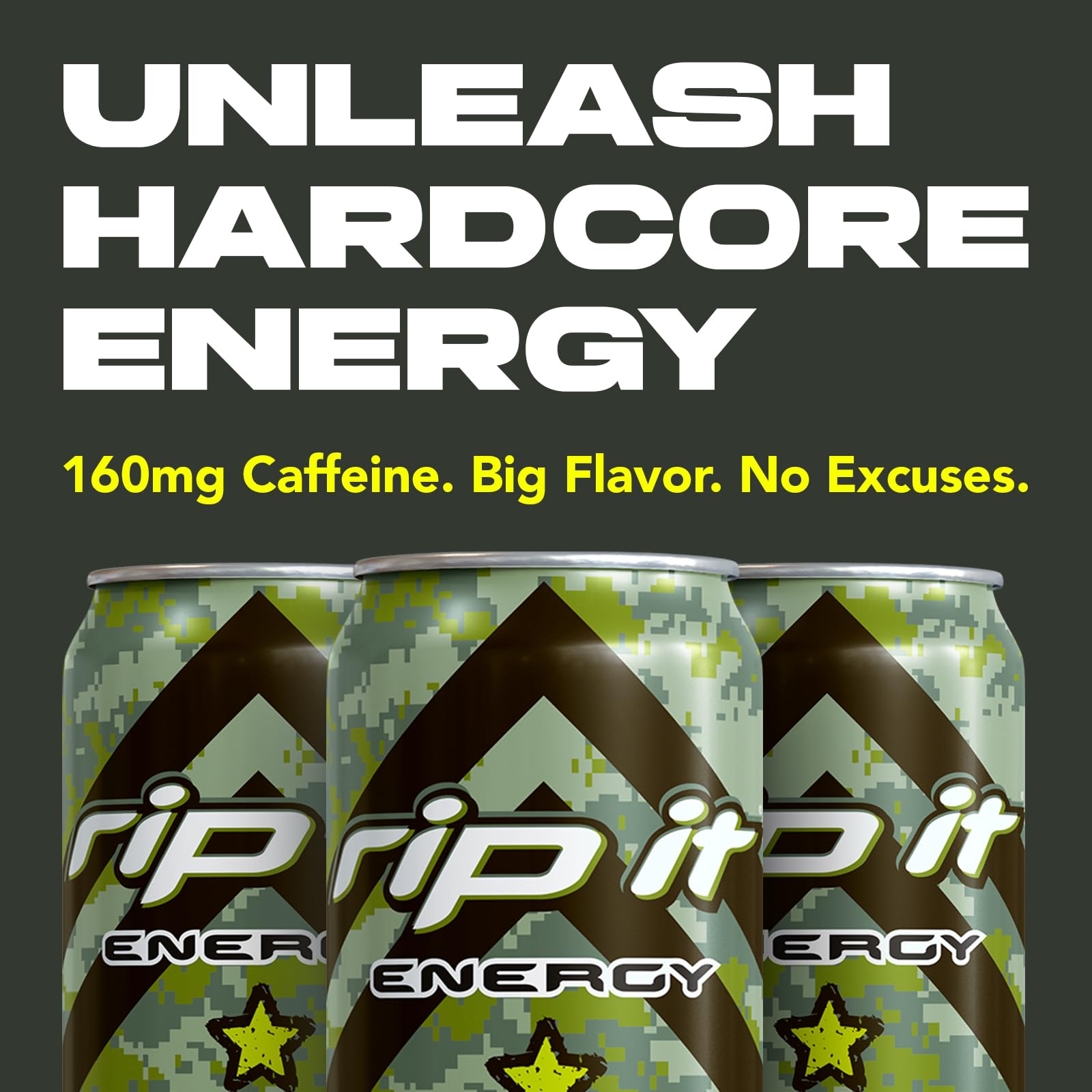 Rip-It Tribute twelve-pack photo, convenient energy for on-the-go missions.