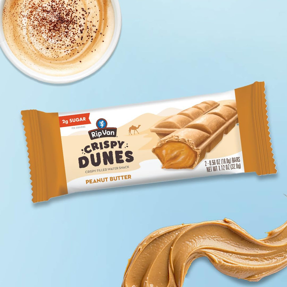 Rip Van Wafels 12-pack display, ideal for stocking pantry and on-the-go needs.