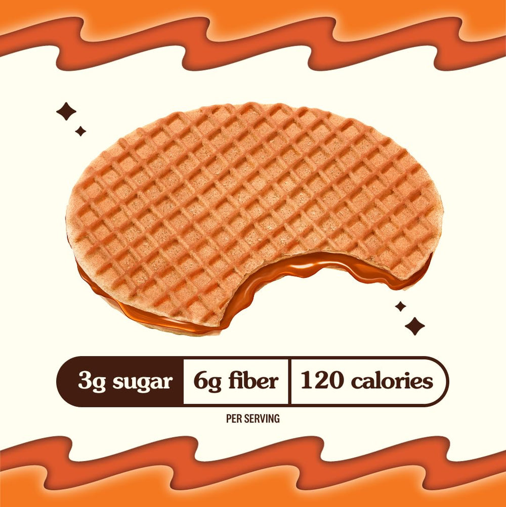Individually wrapped Rip Van Wafels stroopwafels for grab-and-go snacking.