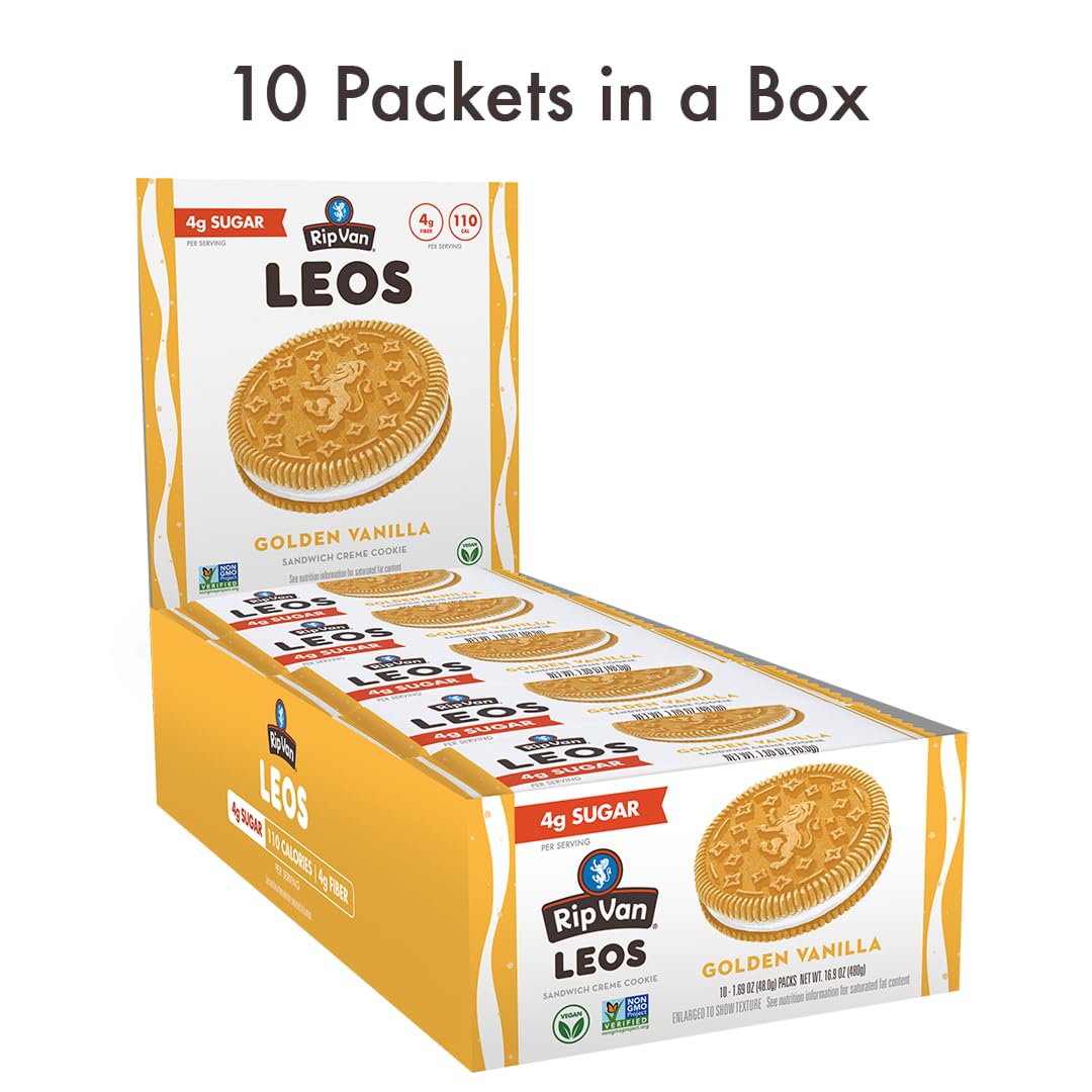 Rip Van Wafels LEOs snackable cookie in office setting, ideal for breaks.