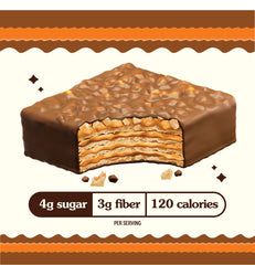 Rip Van Wafels Nutty Crunch pairing milk chocolate and roasted peanuts between crisp wafers