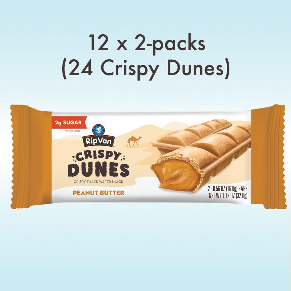 Rip Van Wafels prebiotic fiber content highlighted, supporting digestive wellness in a snack.