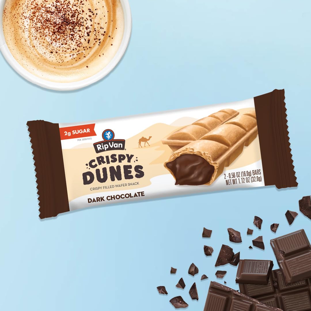 Rip Van Wafels Crispy Dunes ideal for lunch boxes and office breaks.