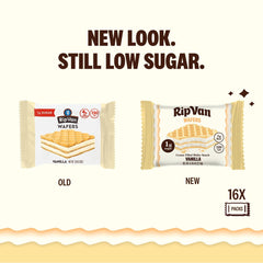 Rip Van Wafels vanilla keto wafer slice, reveals real vanilla flavor in every bite.