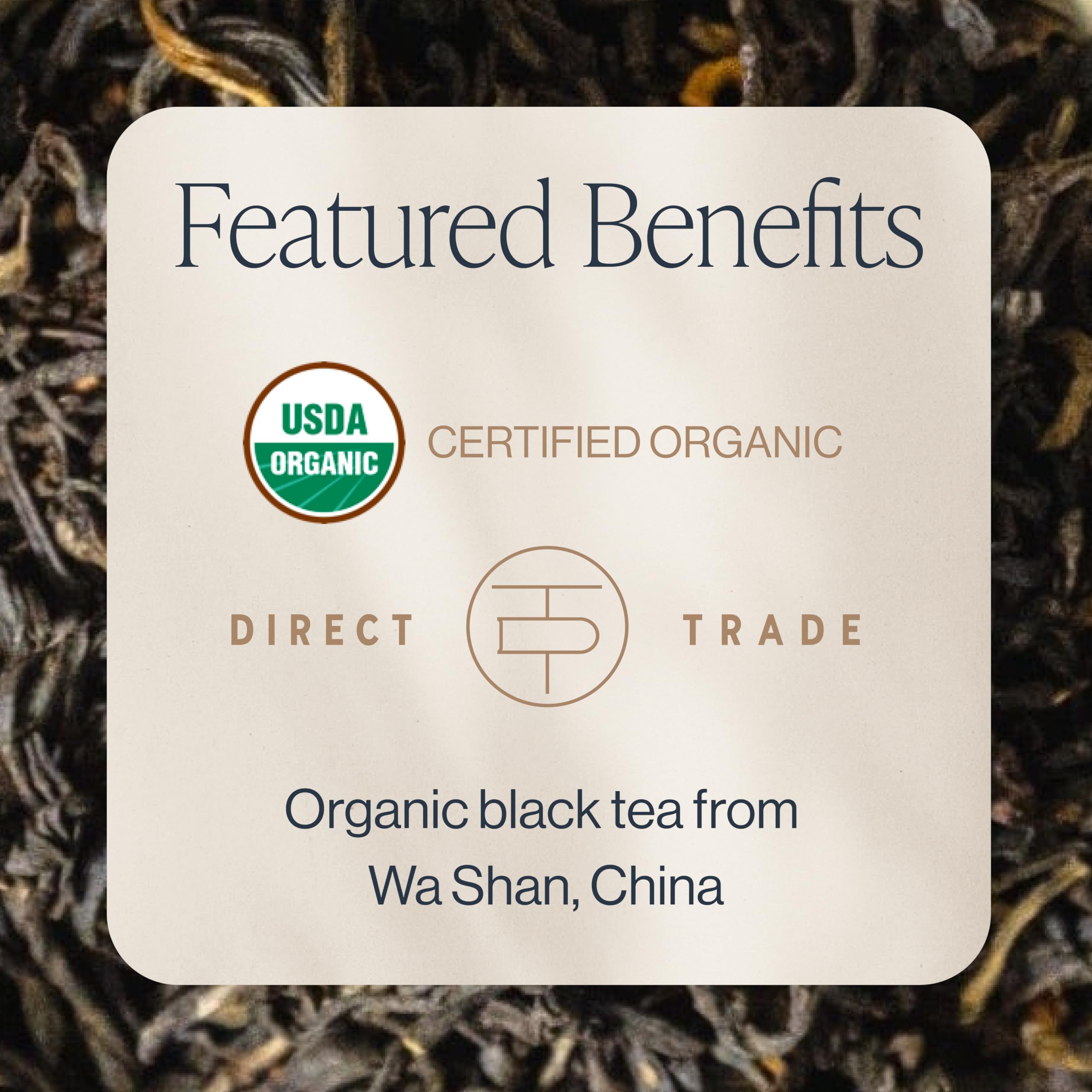 Rishi Tea China Breakfast cup steeped with warm amber infusion