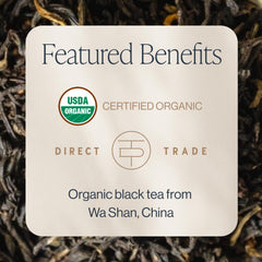 Rishi Tea China Breakfast cup steeped with warm amber infusion