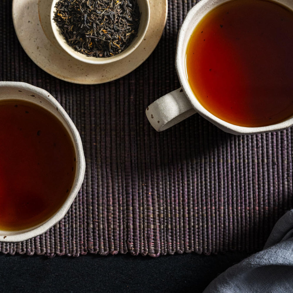 Rishi Tea China Breakfast tea brew in glass ideal for hot or iced