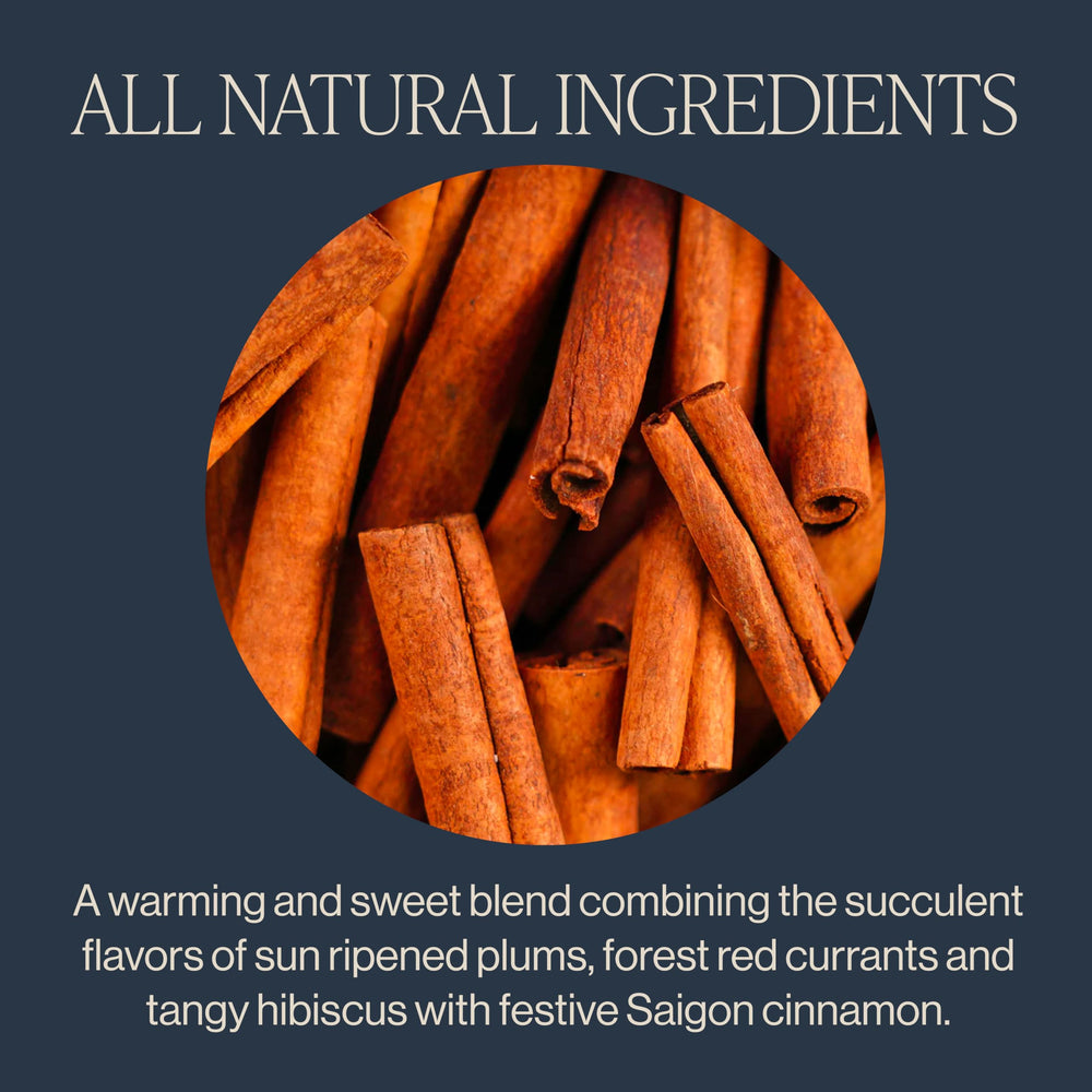 Rishi Cinnamon Plum tea returns a warm amber infusion in a cup.