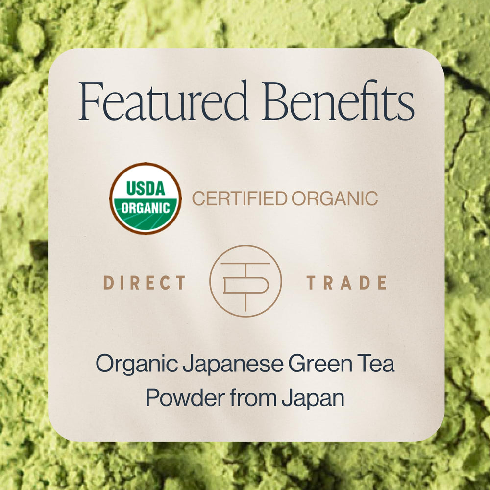 Steam rising from a cup of Rishi Barista Matcha