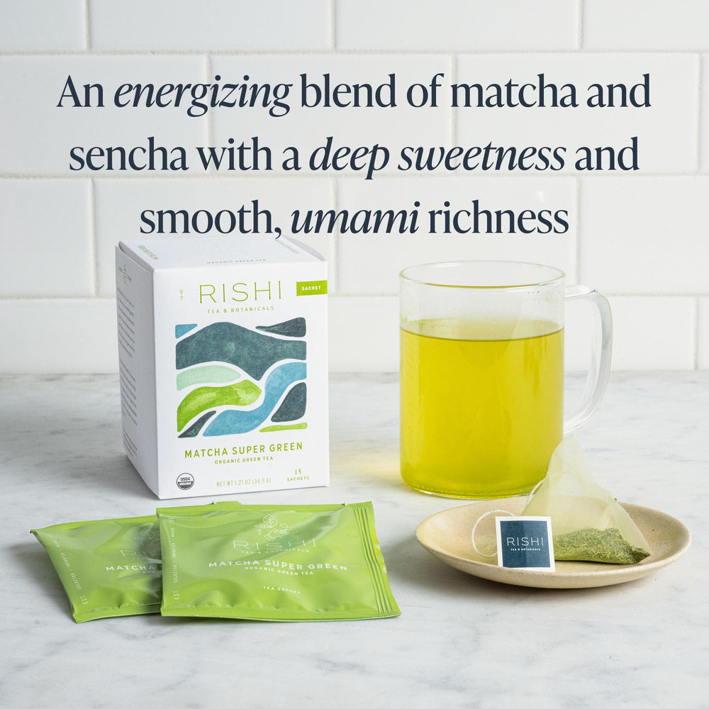 Rishi Tea brewing instructions image showing 200°F and 8 oz.