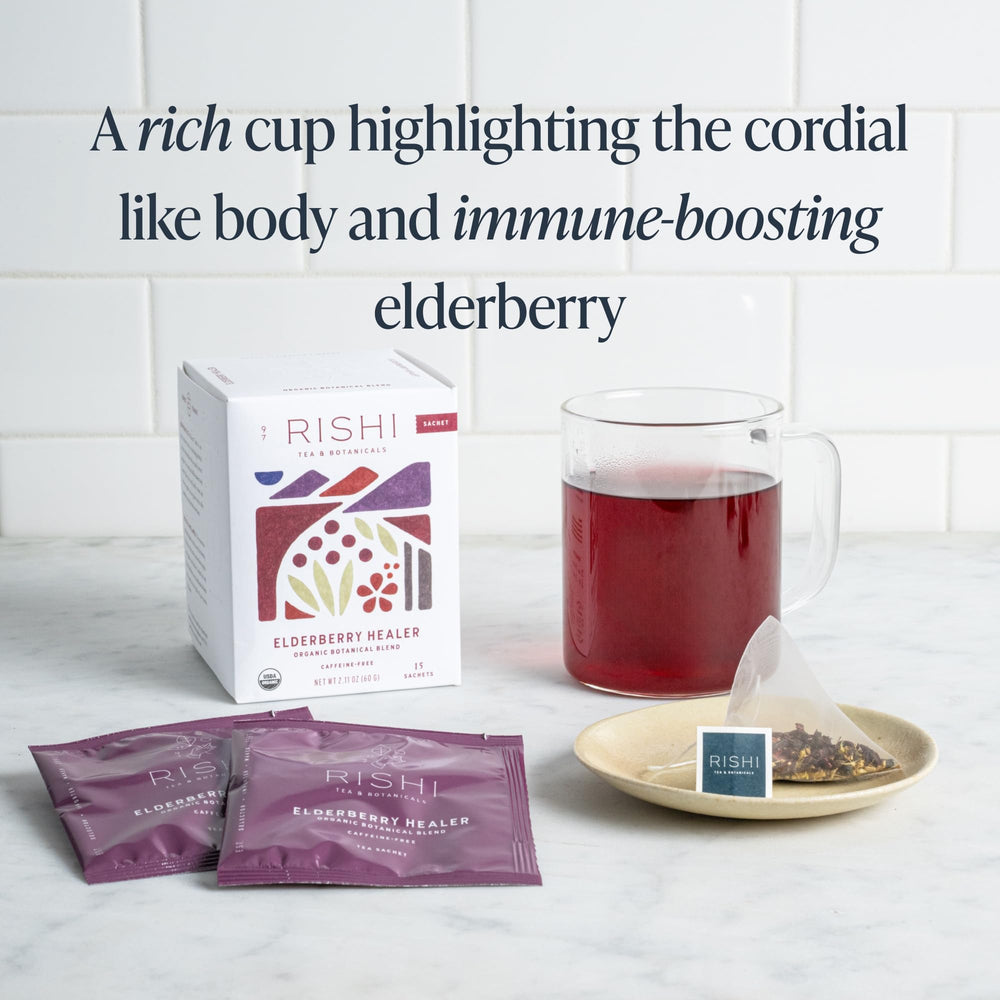 Rishi Tea Biodegradable Sachets Packaging emphasizes sustainable, planet-friendly tea experience