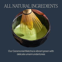 Rishi Tea ceremonial matcha whisk and bowl setup for traditional prep