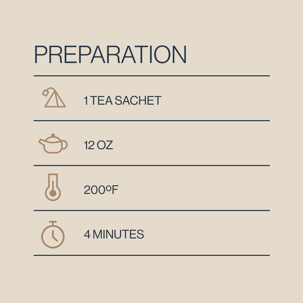 Biodegradable sachets support sustainable practices in Rishi Tea Earl Grey.