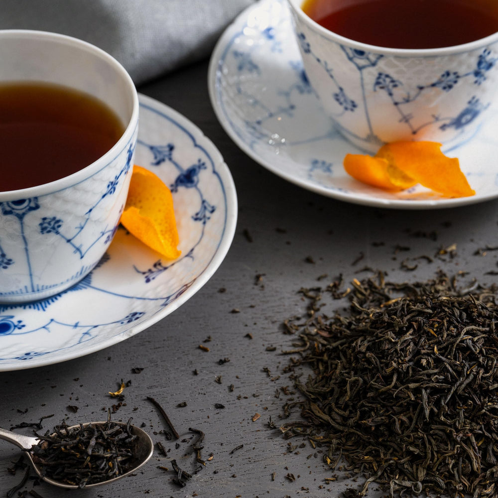 Rishi Tea Earl Grey cup paired with a snack for a relaxing moment.