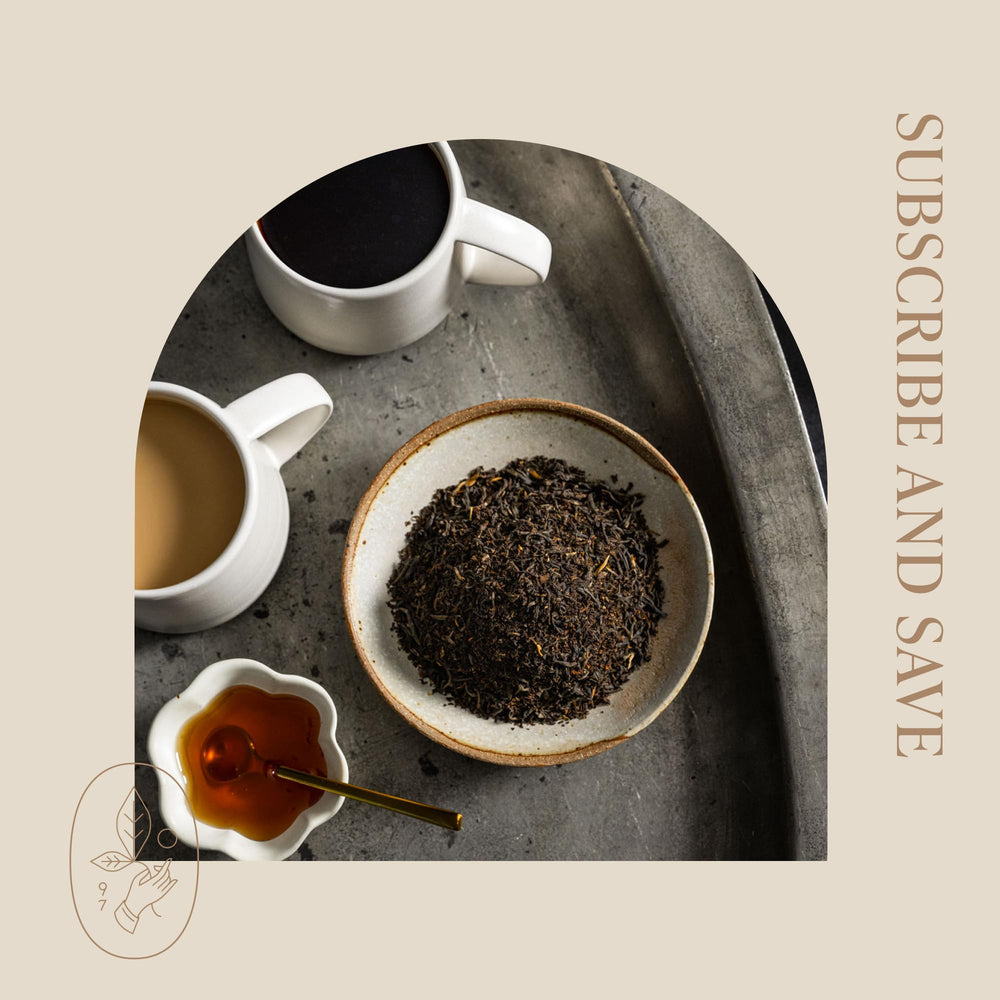 Rishi Tea English Breakfast packaging highlights sustainability.