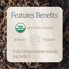 Rishi Tea English Breakfast sachet bags close-up showing premium quality