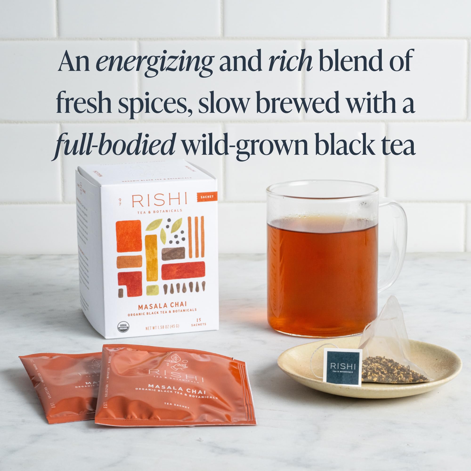 Golden cup showing Masala Chai aroma during steeping.