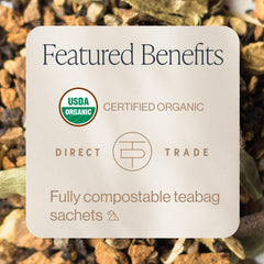 Rishi Tea Organic Assam with Whole Spices—rich, citrusy notes for a comforting cup.