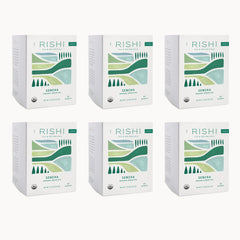 Rishi Tea Sencha green sachets pack ready for brewing and daily energy